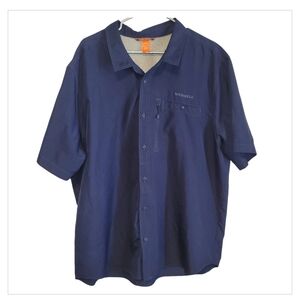 Merrell Men’s XXL Navy Short Sleeve Button Down Shirt Outdoor Hiking Performance